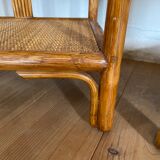 Pair of rattan bedsides and vintage bamboo