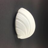 Minimalist Opaline Glass Shell-Shaped Wall Light from Limburg, Germany, 1970s