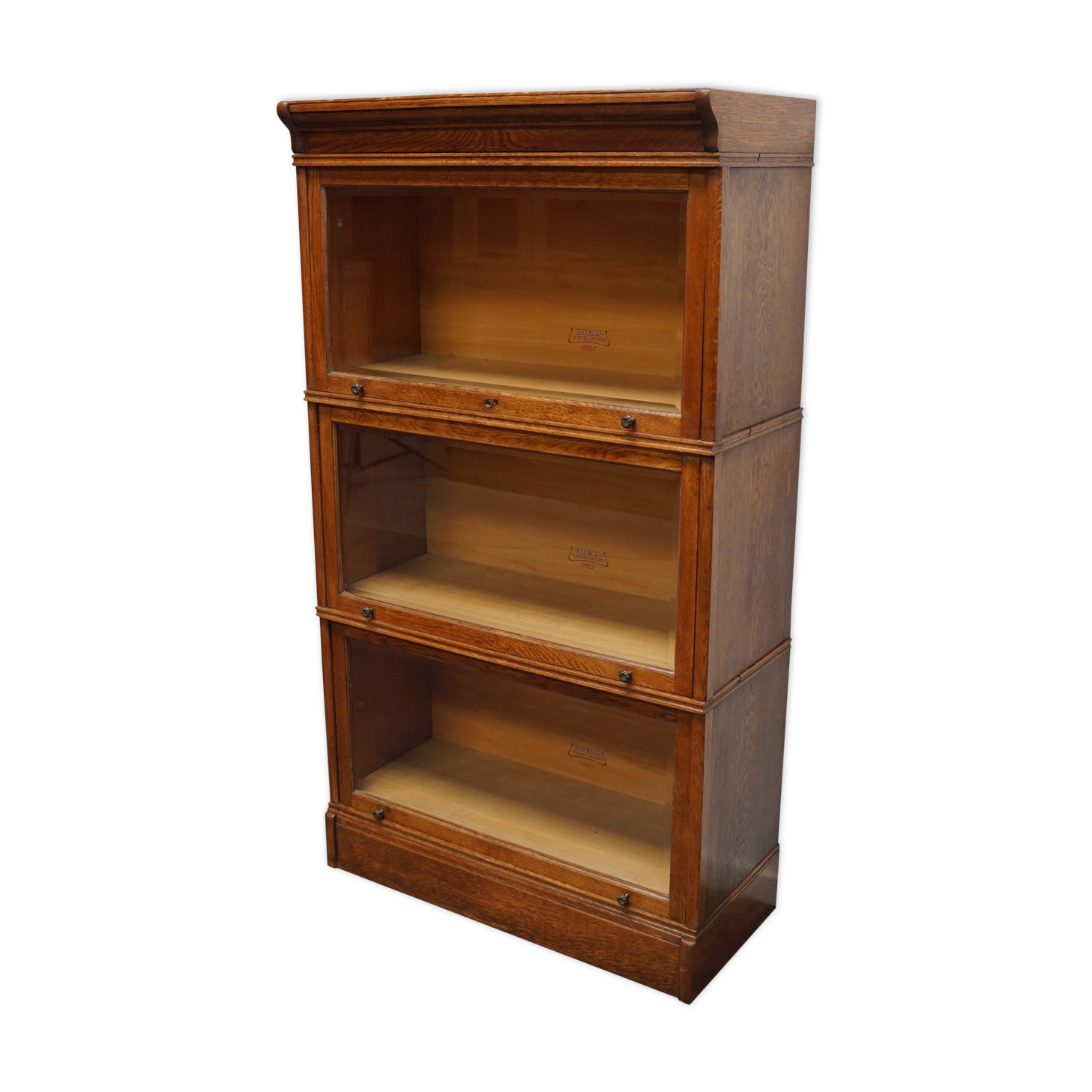 German oak bookcase with folding doors, ca 1900