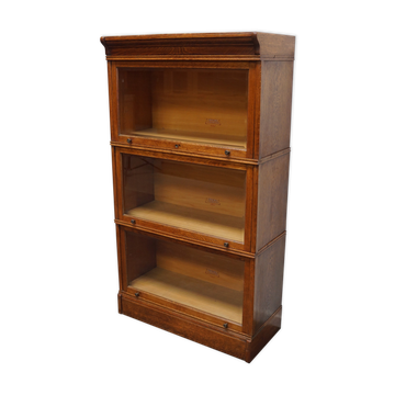German oak bookcase with folding doors, ca 1900