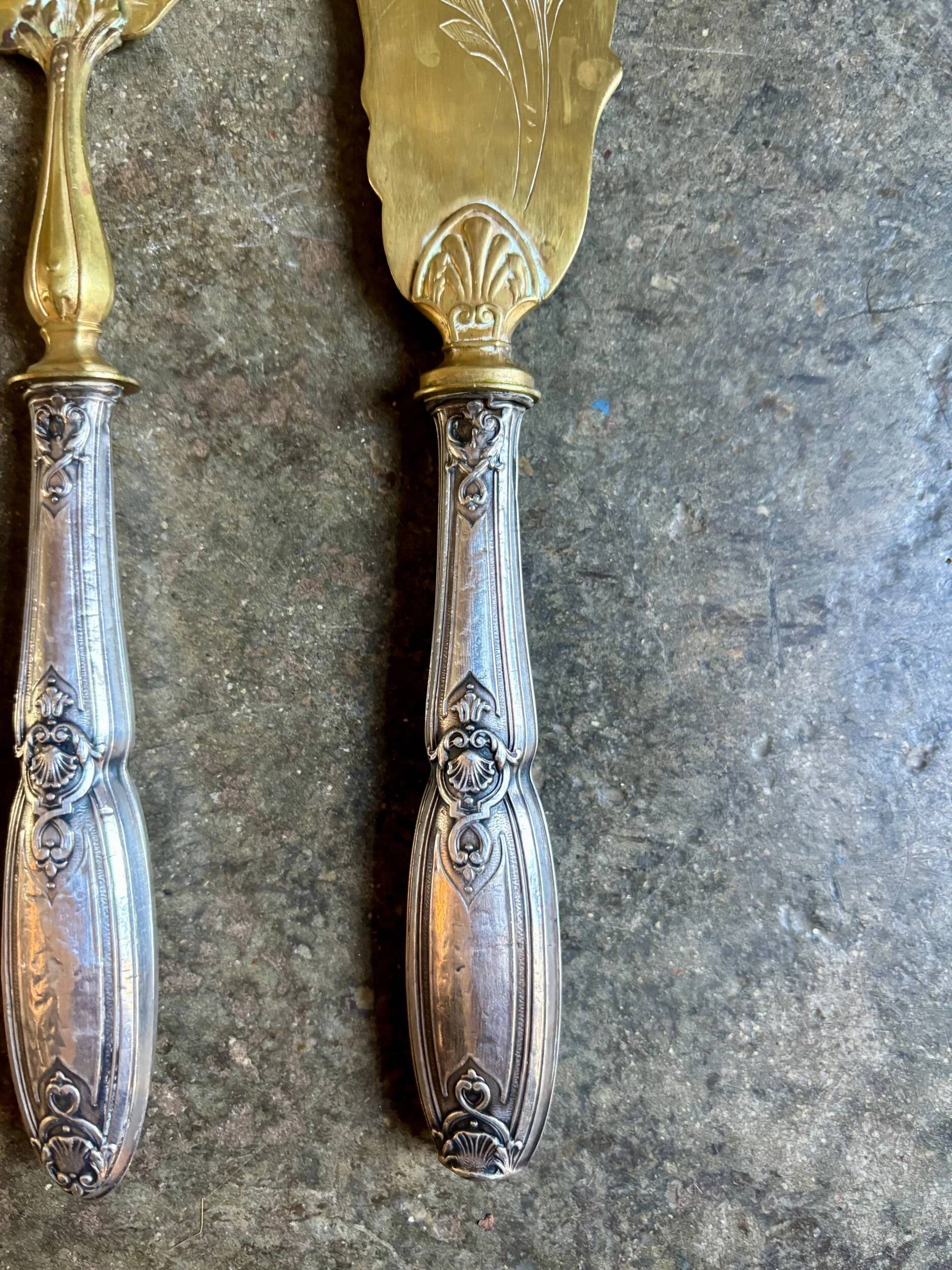 Silver and gilt fish serving cutlery no. 1