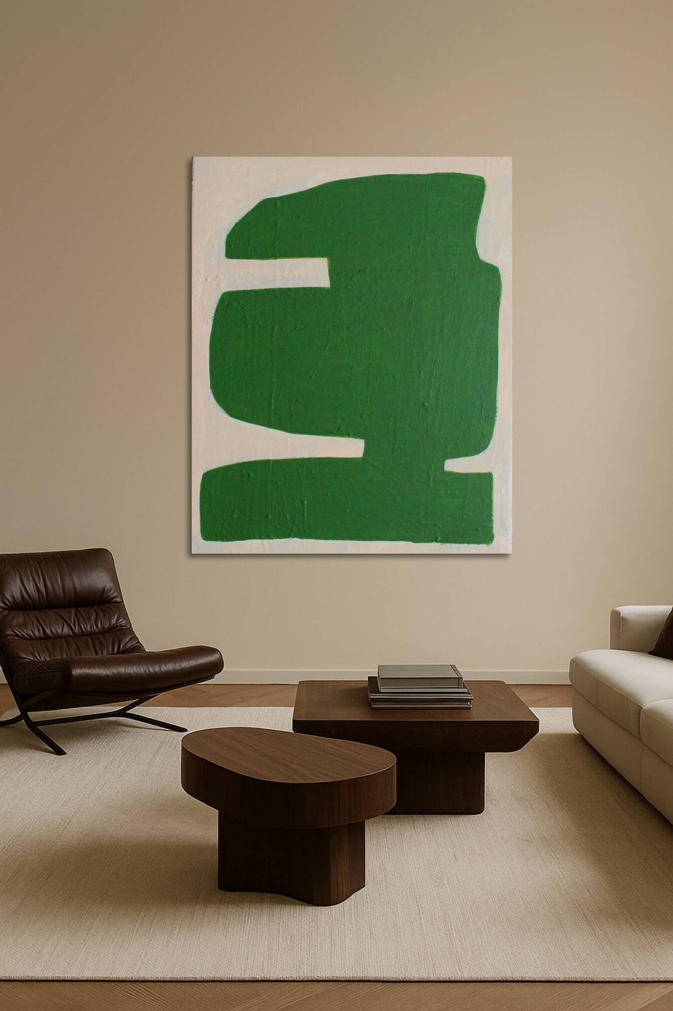 Green abstract on canvas