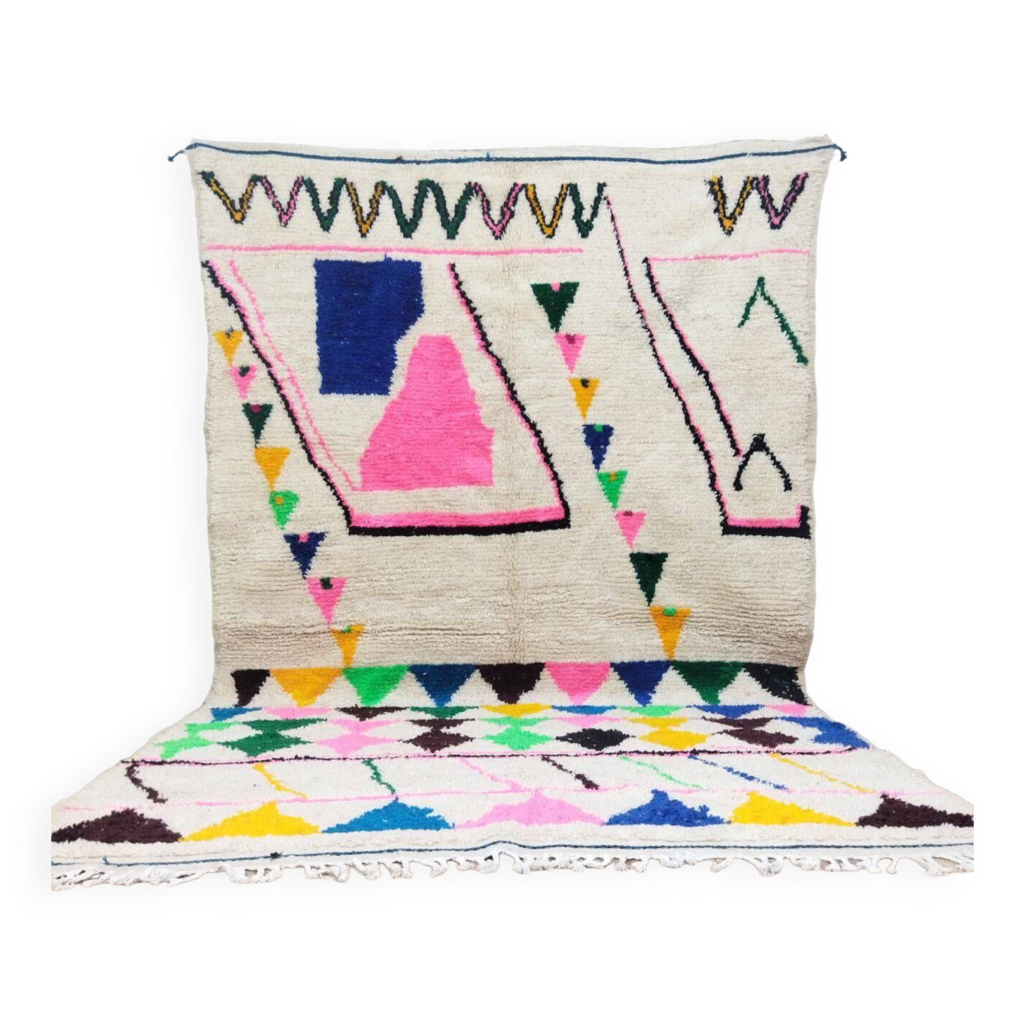 Handmade wool Berber rug 300x190 cm