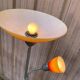 Globo floor reading lamp – Orange/yellow glass lampshades from the 1920s