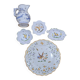 Set of 5 Moustiers porcelain pieces in perfect condition