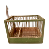 Green wooden bird cage
