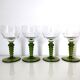 Set de 4 verres en cristal au pied vert
