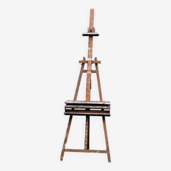 Important painter's easel with rack