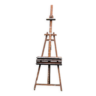 Important painter's easel with rack
