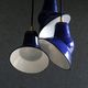 Set of 3 industrial suspensions in blue and white enamelled sheet - delivered with cable