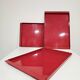 Vintage Italian Red Metal Trays / Mid-Century Modern Decorative Servin