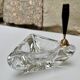 Crystal ashtray/pen holder signed DAUM