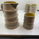 Set of 7 glasses and pitcher