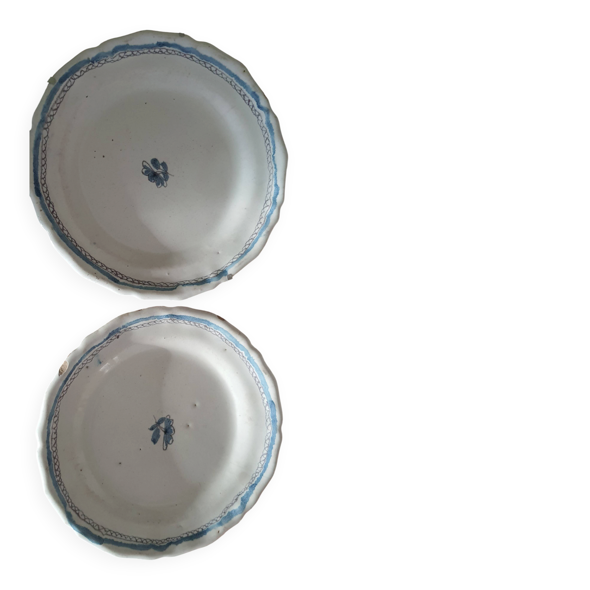 Two Bordeaux earthenware plates