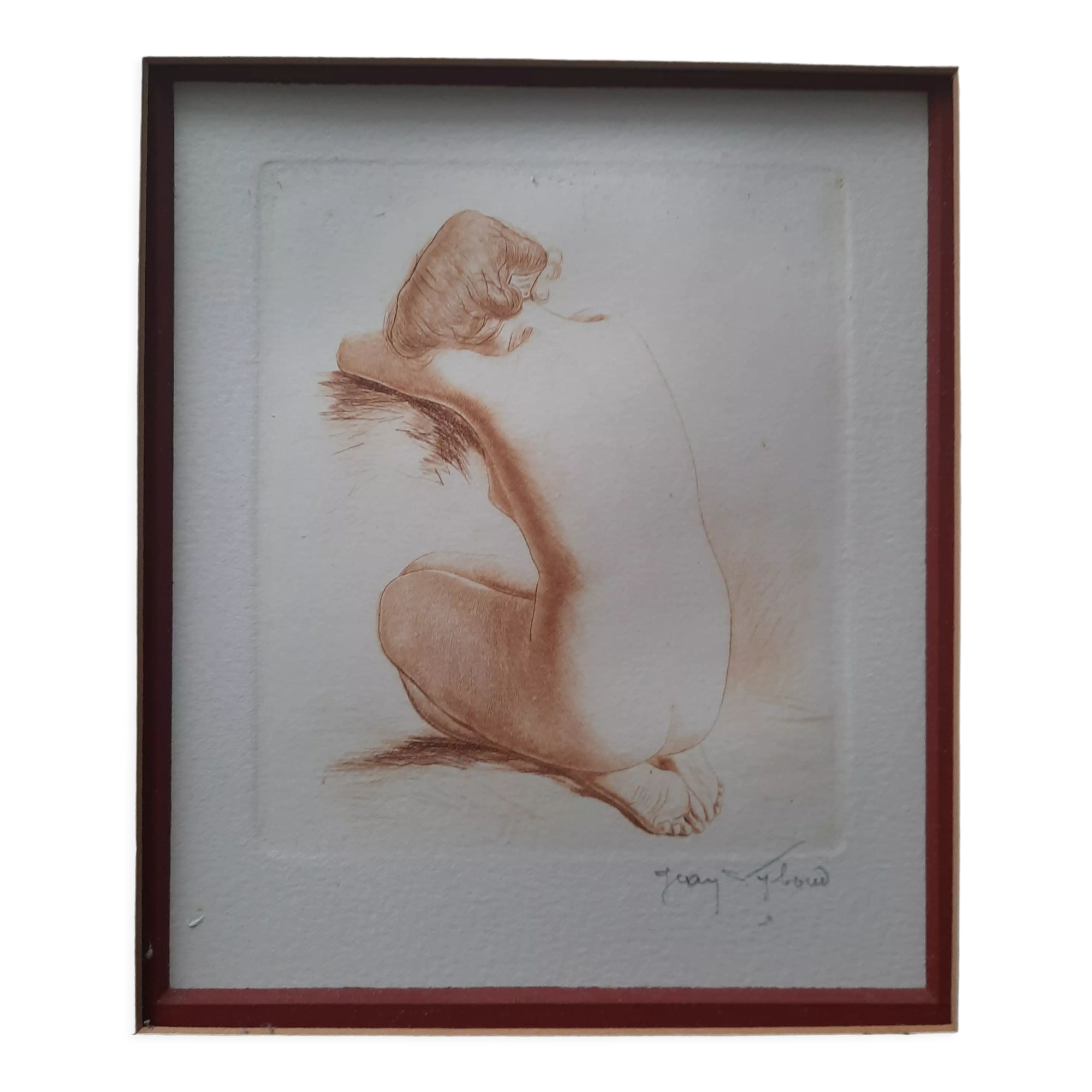 Drawing in technic of sanguine signed Jean Vyboud