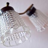 Vintage chandelier in molded glass, brass and steel - 5 branches - 1960s