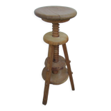 Pine industrial architect's tripod stool