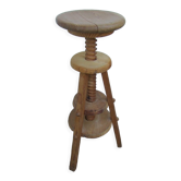 Tabouret tripode d'architecte industriel en pin