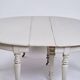Round Dining Table - Gustavian Style - Gray Painted - Round Legs - Brass Wh