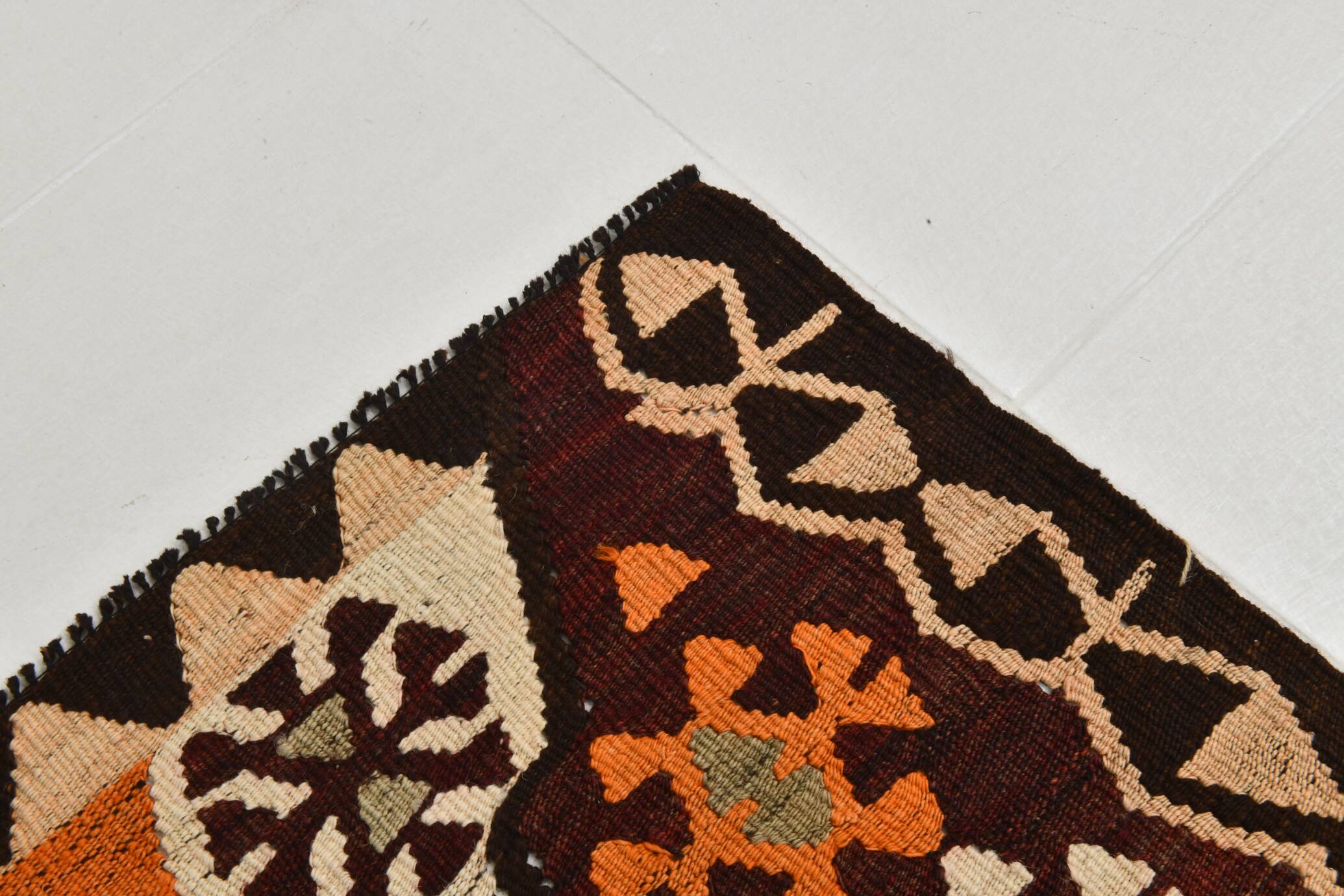 159x249Cm Soft Orange and Red Vintage Kilim Rug, Bohemian Kilim Rug