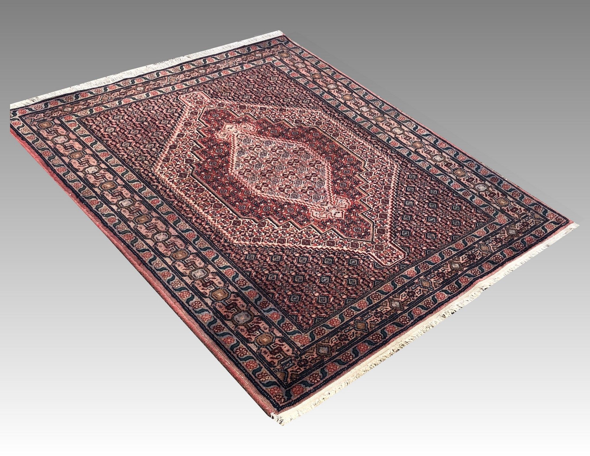 Oriental Persian Carpet Iranian Kurdish Tribe Senneh : 1.25 X 1.50 m
