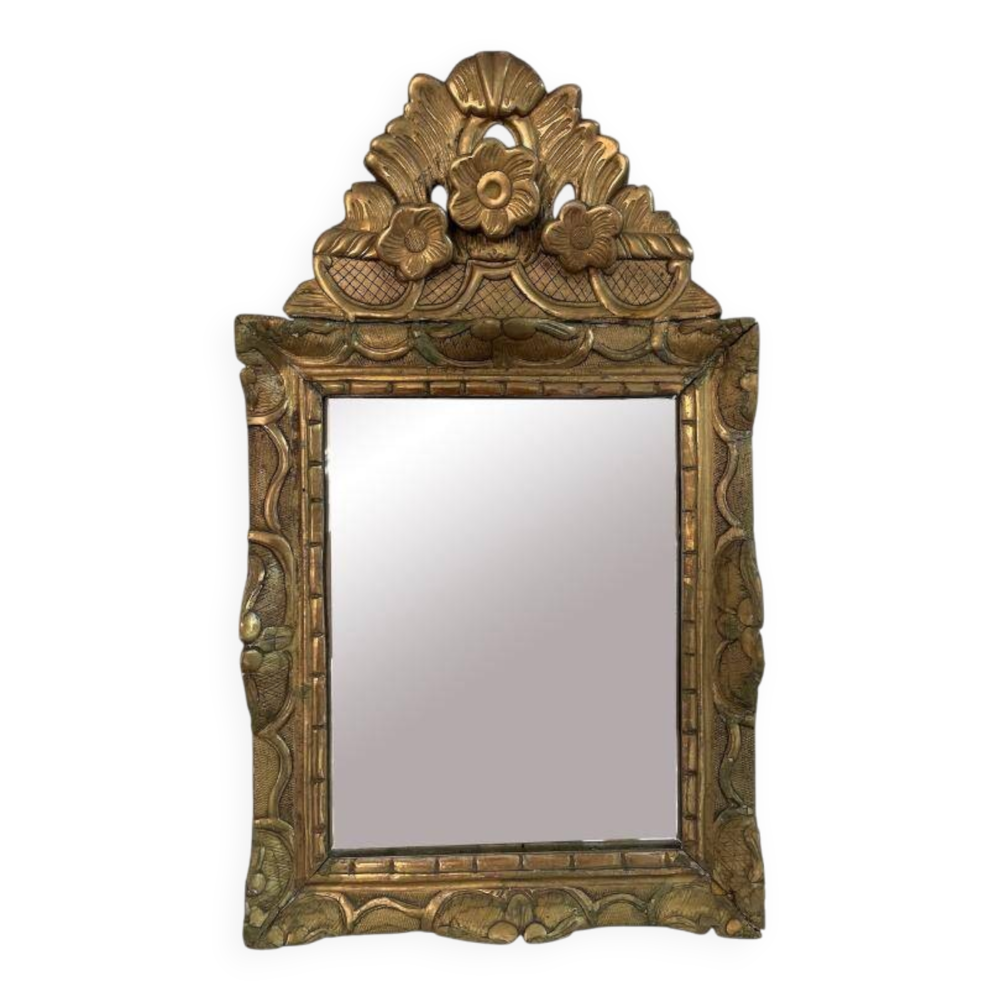 18th century mirror, Louis XVI period, gilded carved wood