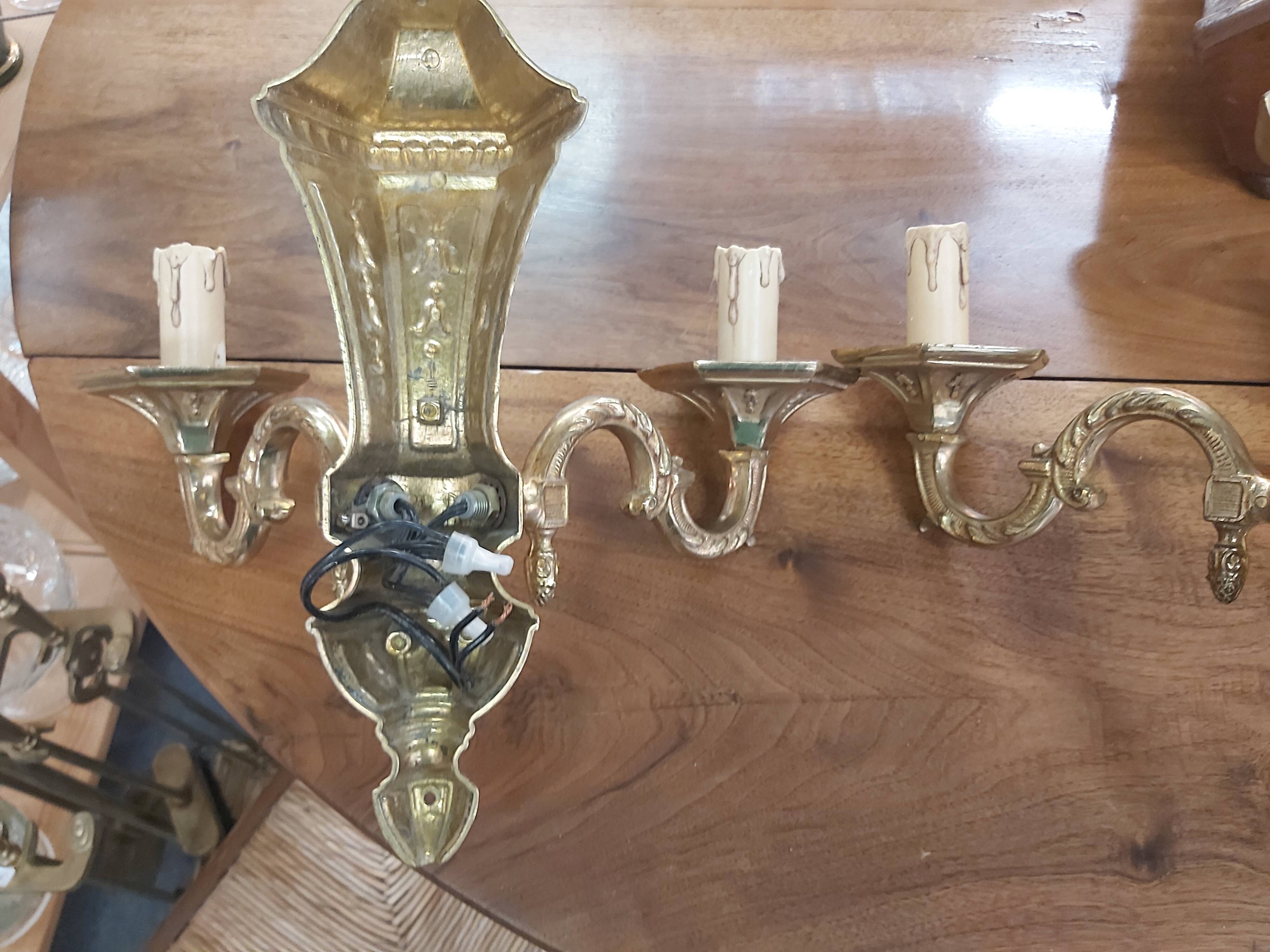 Pair of bronze sconces