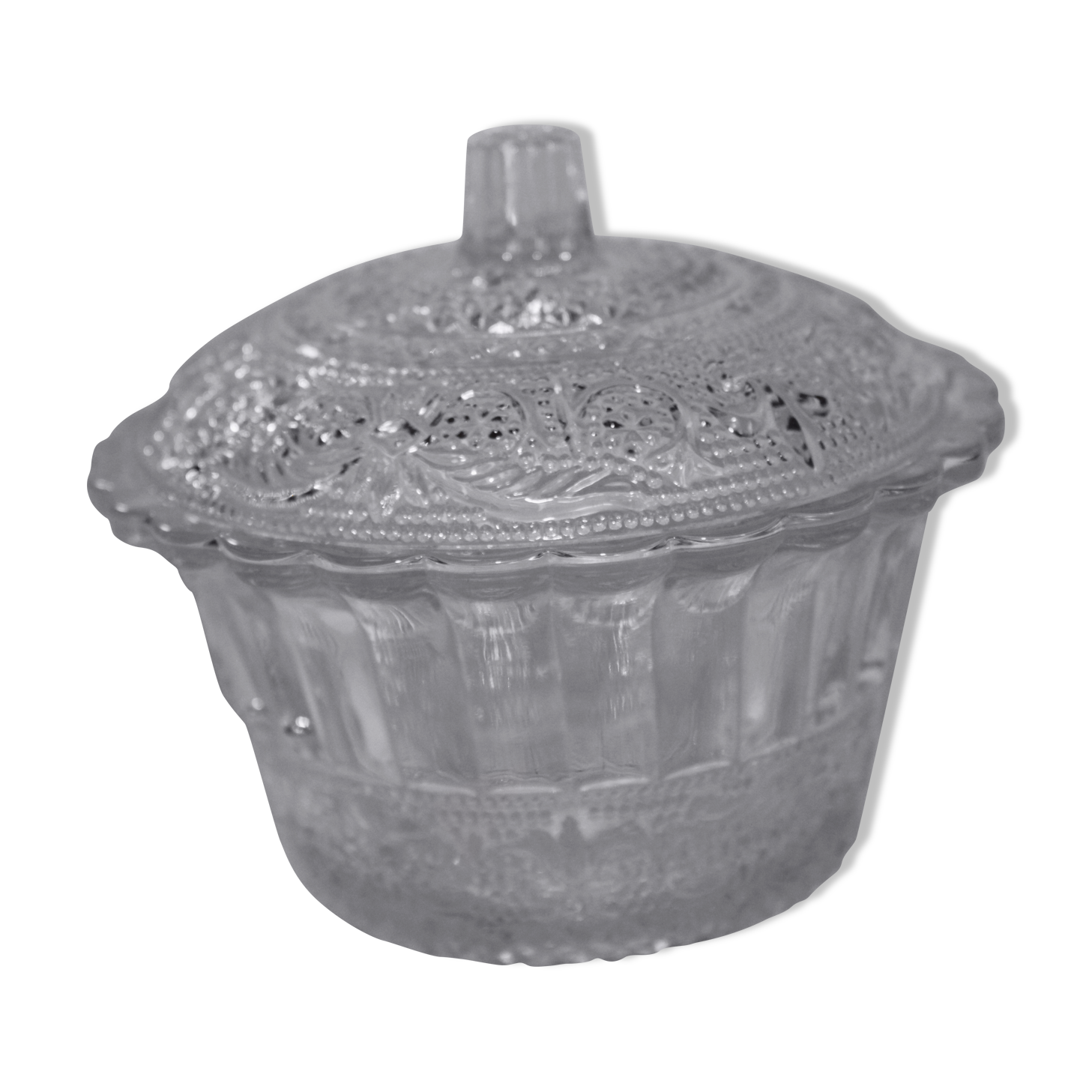 Sugar bowl, candy-maker décor fleur de lys vintage