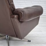 1970s, Danish swivel chair, original condition, brown furniture leather.