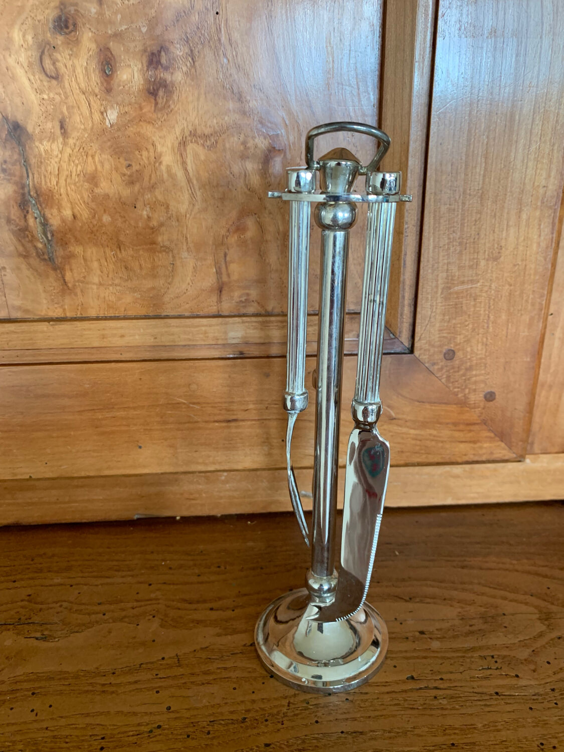 Cheese cutlery servant, Fork, Silver metal knife
