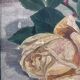 Antique original flower oil painting, yellow roses still life art