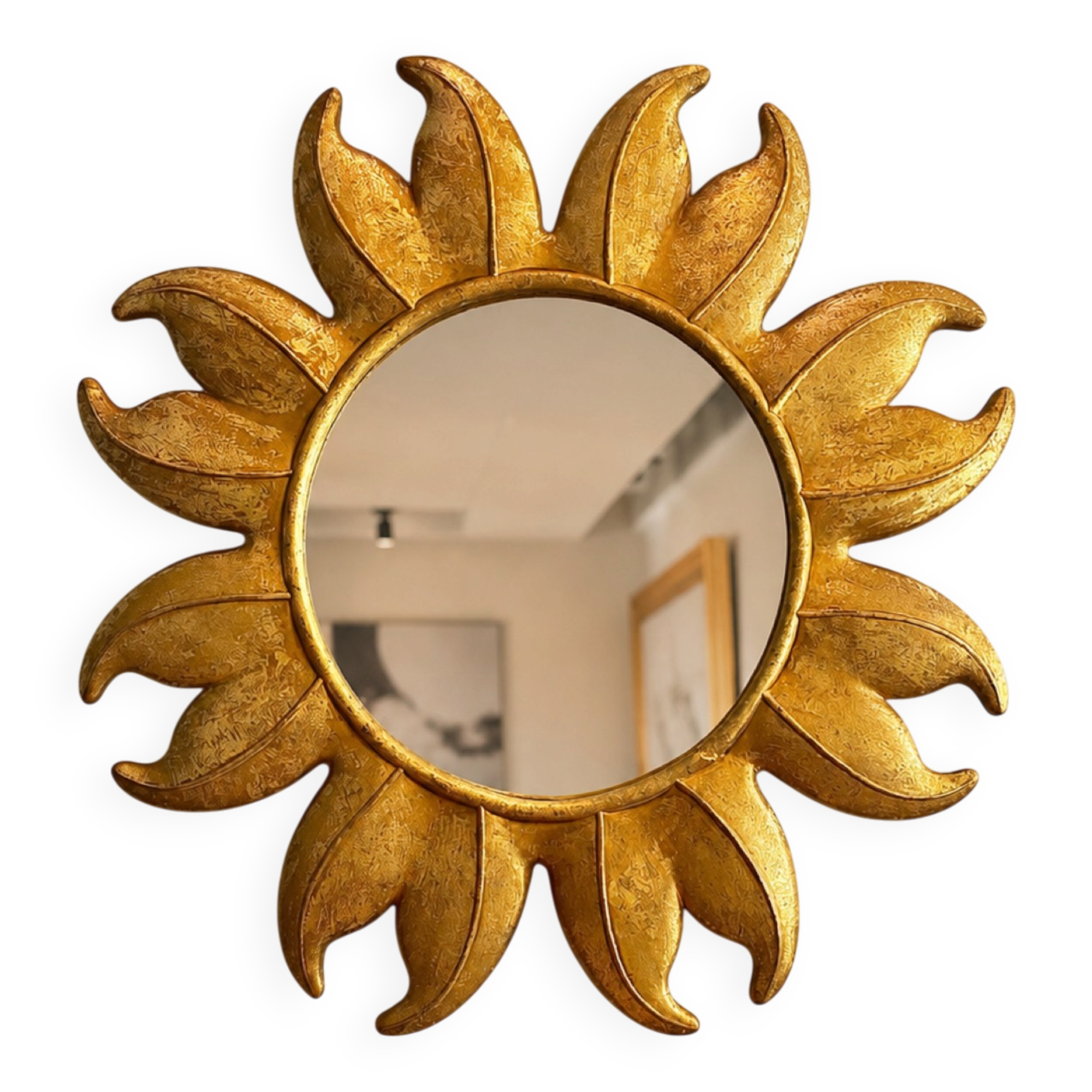 Large sun mirror in resin