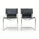 Pair of metal and leather chairs by Carlo Bartoli for T70, 1970s.