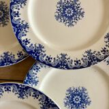 Set of 12 antique flat ironstone plates - Normandy -