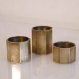 Set of 3 Swedish brass candlesticks