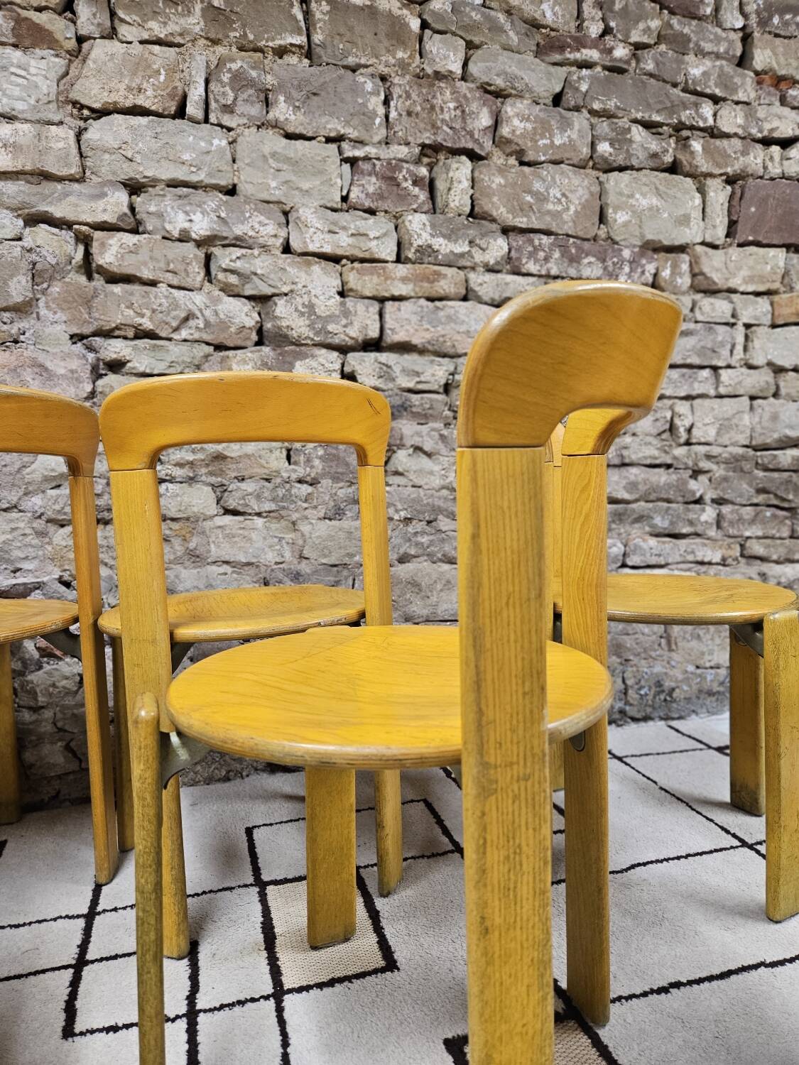 Lot of vintage bruno rey 1970" chairs