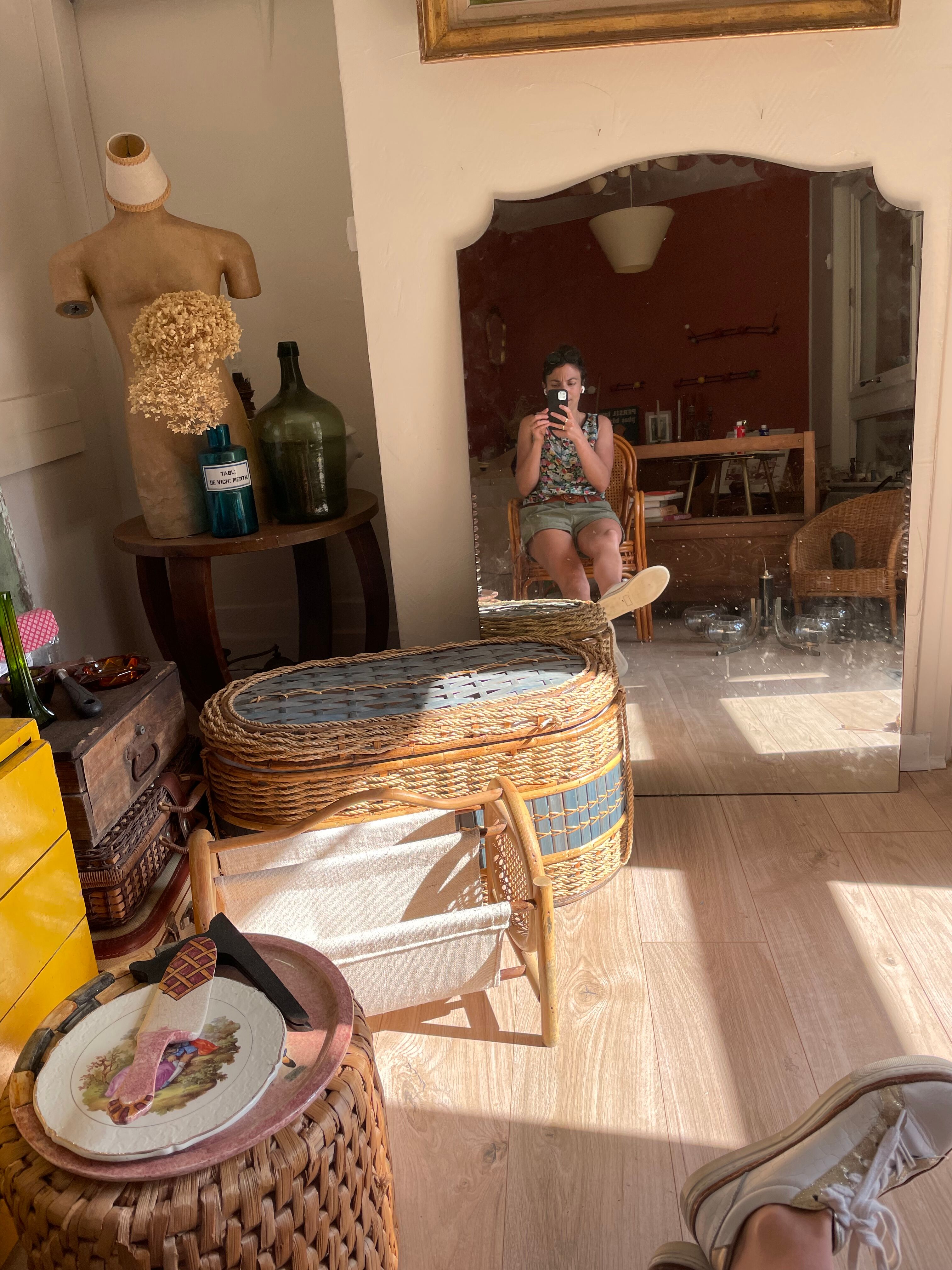 Beveled fireplace mirror - 120x82cm