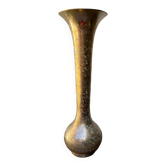 Vintage engraved brass vase