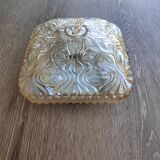 Amber ceiling light in thick glass