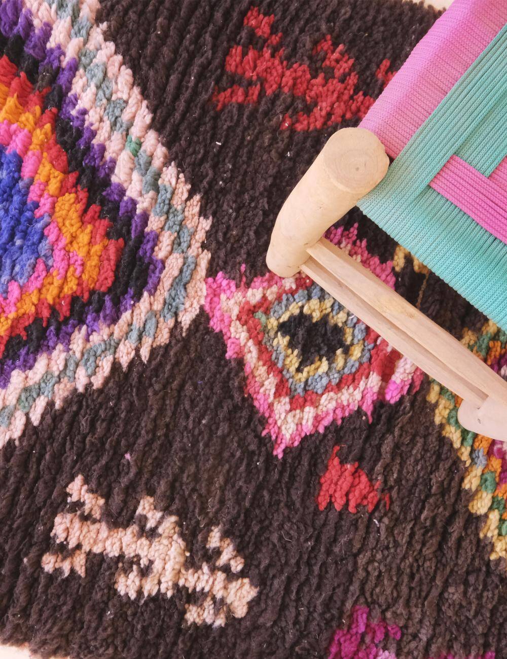 Colorful Berber Rug - 219 x 88 cm