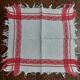 Set of four white and red damask thread napkins 27 X 29 cm