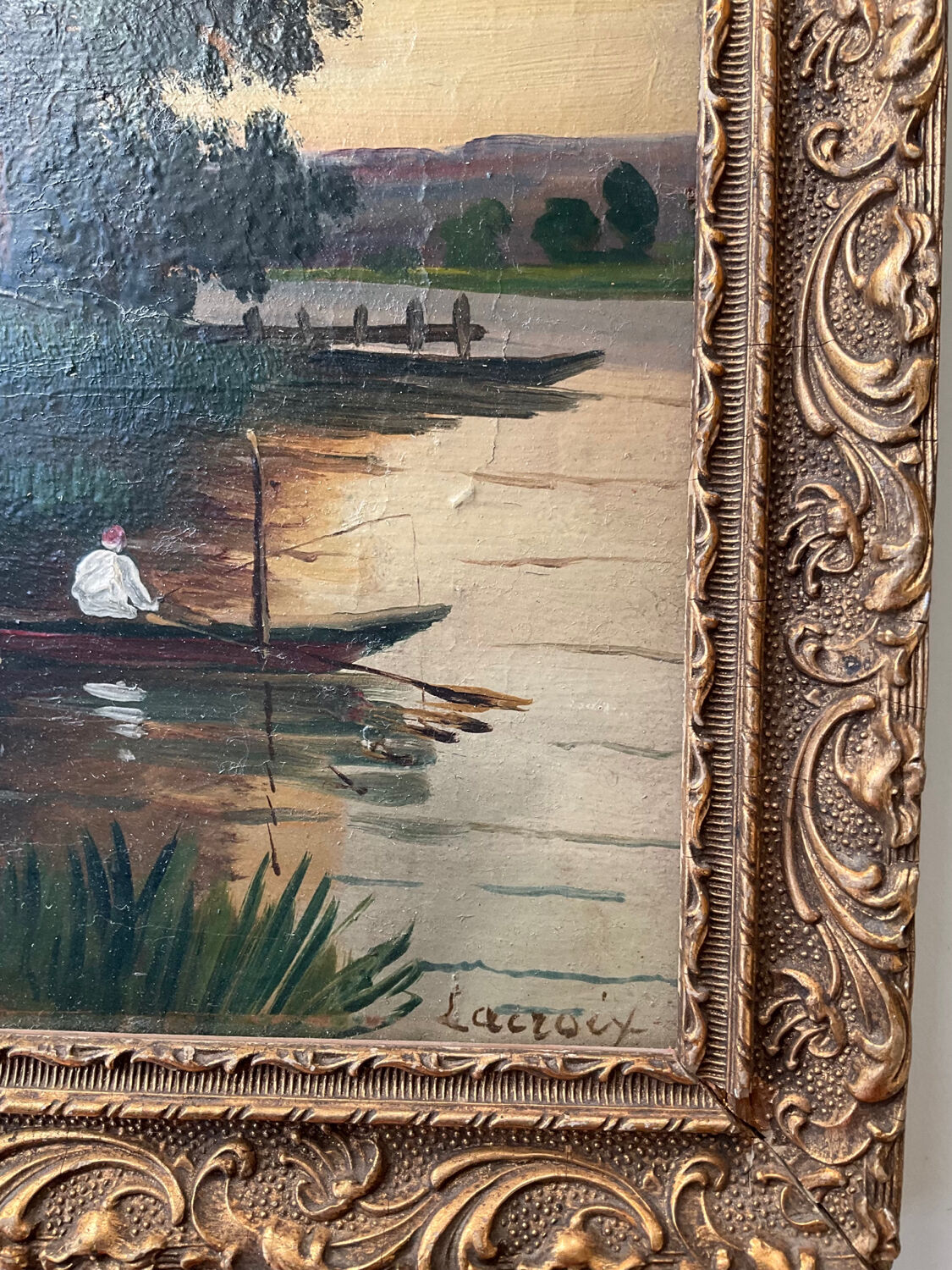 Painting XIXth oil on wood