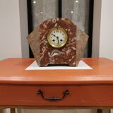 Art Deco clock in pink marble, 30s