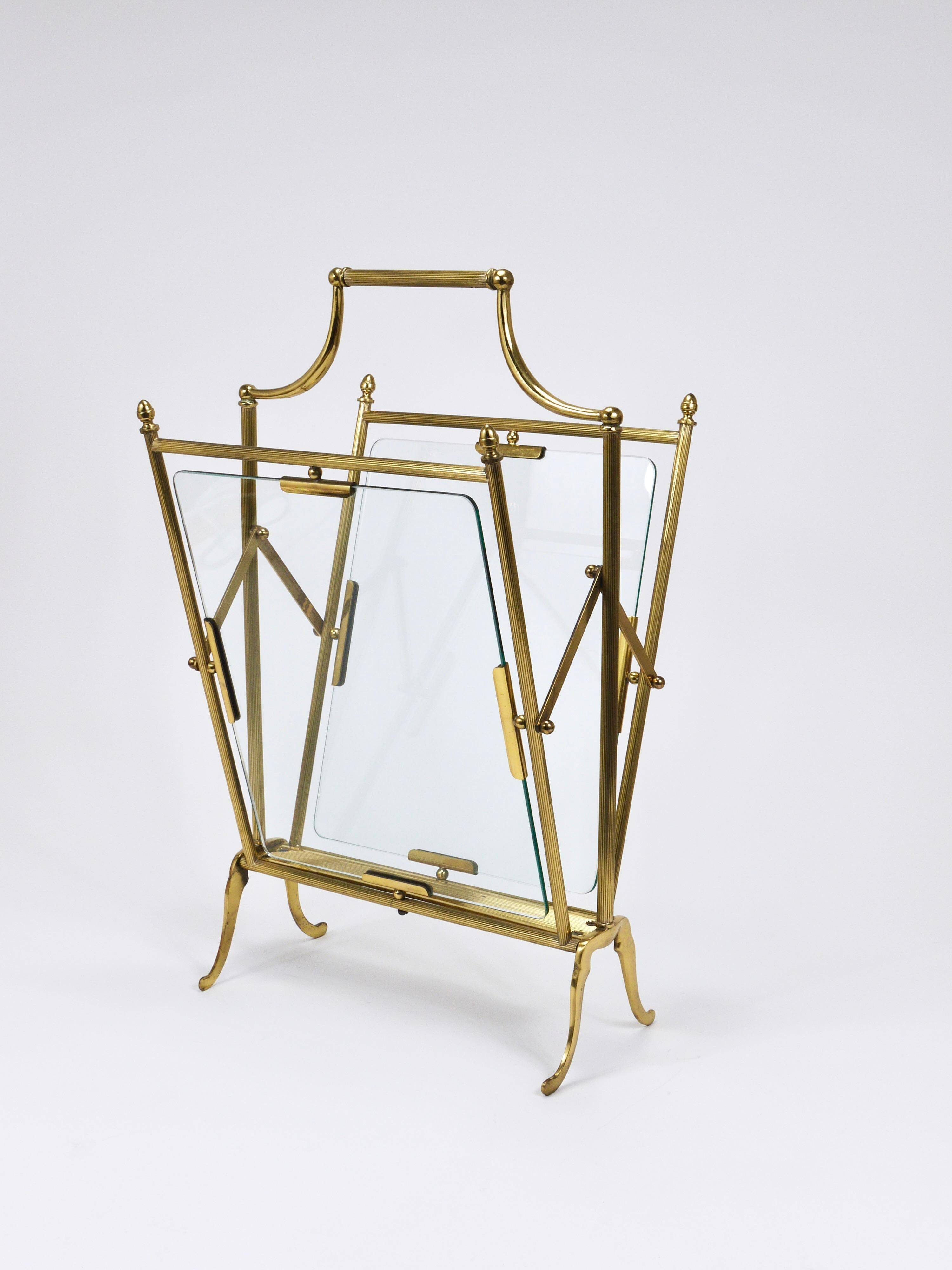 Neoclassical magazine rack by Maison Jansen, France, 1950s.