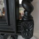 Miroir Louis XIII bois noir 38 X 60
