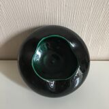 Black ceramic free-form ashtray, 1960