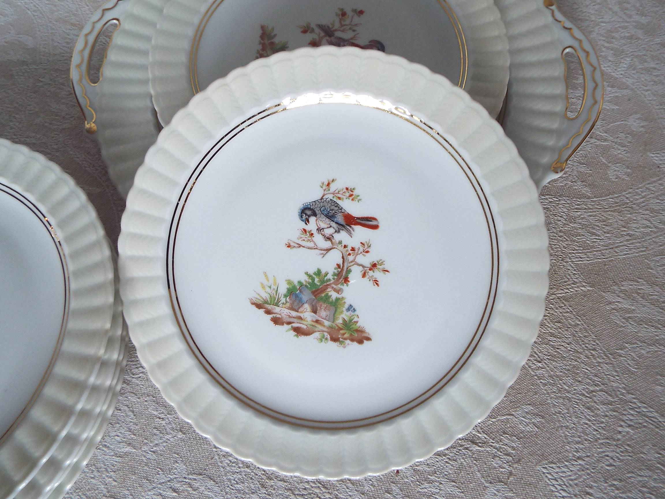7 bird dessert plates