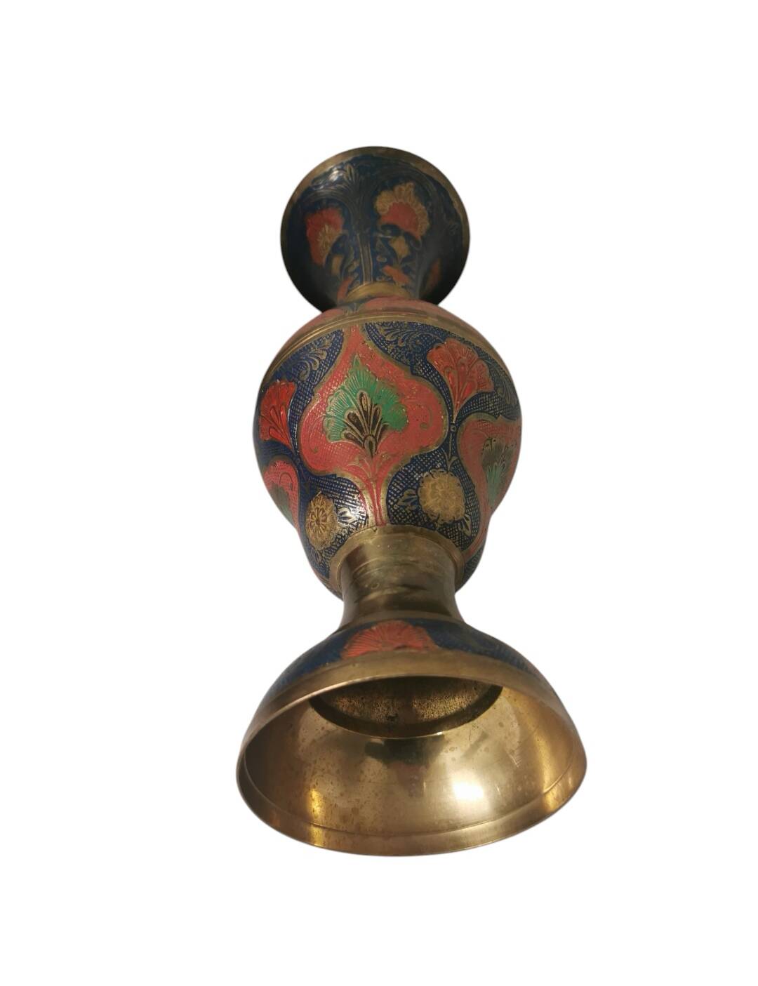 Coloured Indian brass vase