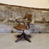 English American office armchair circa 1900 in oak