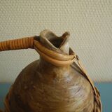 old stoneware bottle wicker vintage decoration stoneware bottle wicker